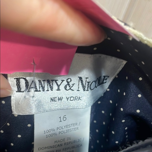 Danny & Nicole Vintage Navy and Cream Button Down Dress Short Sleeves - Picture 7 of 7